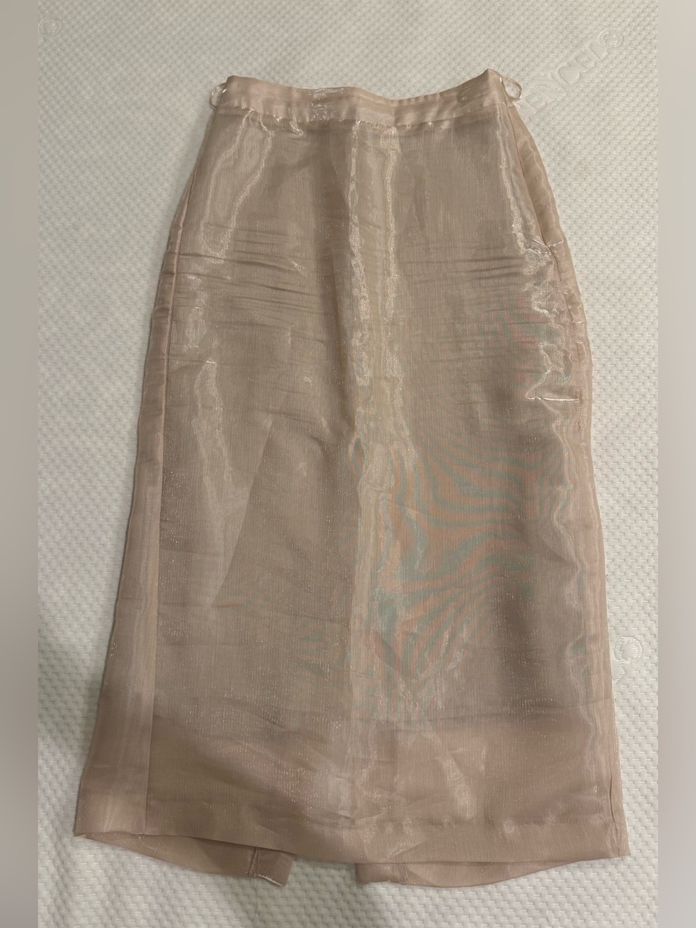 Sheer Tan Midi Skirt